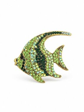 Crystal Fish brooch